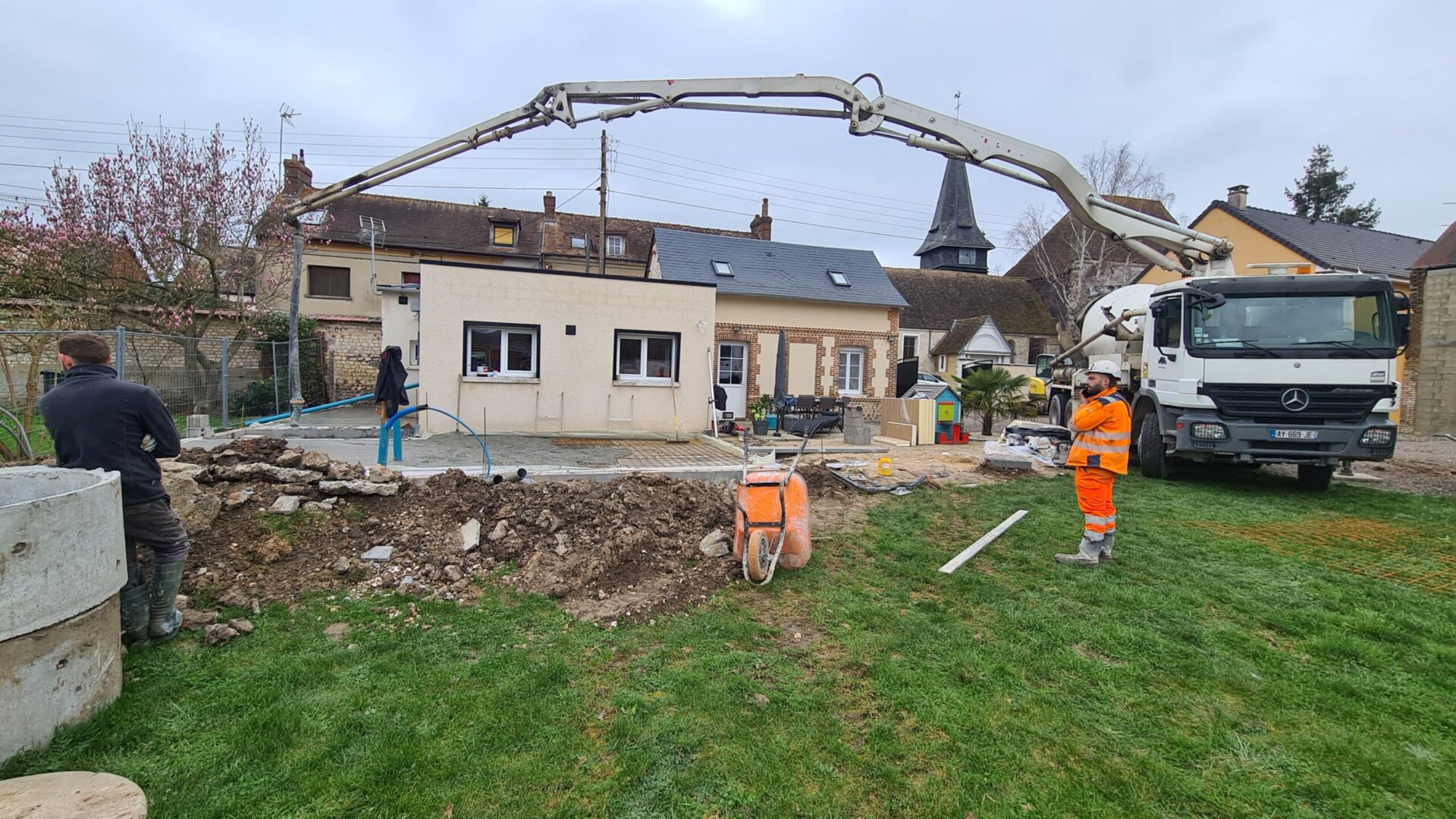 Travaux d'une extension de maison